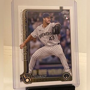 LOGAN HENDERSON 2025 TOPPS SERIES UPDATE ROOKIE CARD-MILWAUKEE BREWERS RC